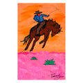 western wall art, rodeo art print, bucking horse painting, modern western art, cowboy art, Neon Frontier